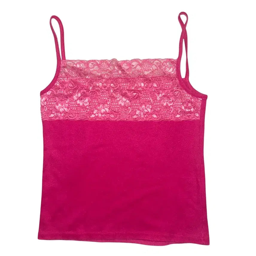 [BUNJANG] Vivid Candy Pink Sleeveless Top / Vivid Candy Pink Sleeveless