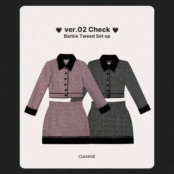 [BUNJANG] ANELL (Park Seo-ah Shopping Mall) Custom Made Barbie Tweed Setup Set / 아느엘(박서아쇼핑몰) 자체제작 바비 트위드 셋업 22만원->7.7만원판매
