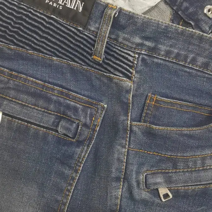 [BUNJANG] Balmain Italian Biker Jeans - Black, Size 30-31 / 발망(사방스판) 이태리진 30~31"실측(No.371)드라이완료!