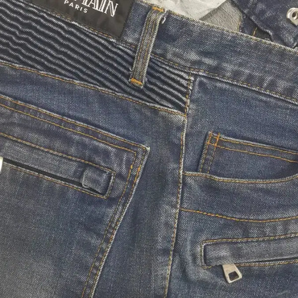 [BUNJANG] Balmain Italian Biker Jeans - Black, Size 30-31 / 발망(사방스판) 이태리진 30~31"실측(No.371)드라이완료!