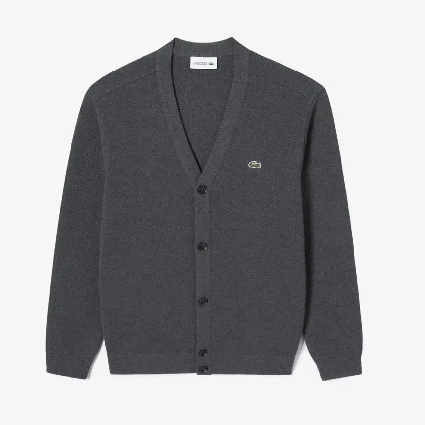 [BUNJANG] Lacoste Grey Wool Blend Cardigan / [새제품] 라코스테 그레이 방모 가디건