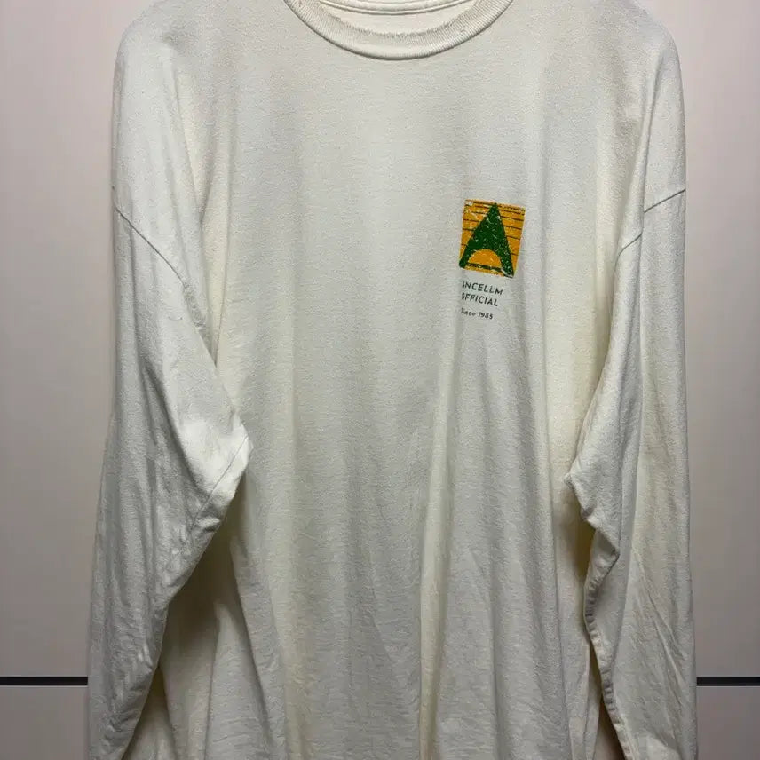 [BUNJANG] Ancellm 25ss Logo Long Sleeve T-Shirt - White / 안셀름 Ancellm 25ss Logo LS T-Shirt - White