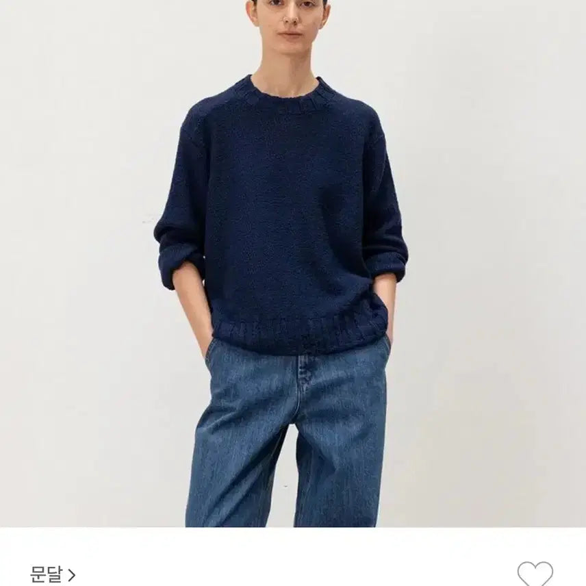 [BUNJANG] Mundal Port Round Knit Navy / 문달 포트 라운드 니트 네이비