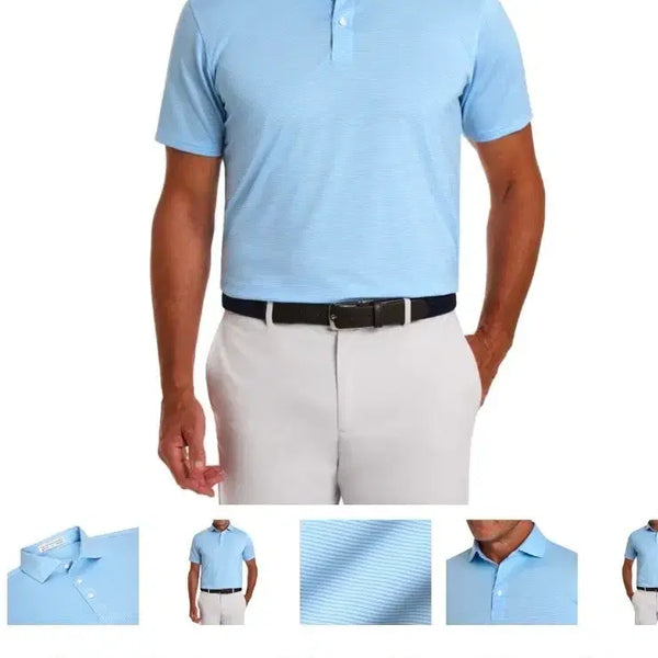 [BUNJANG] Holderness & Bourne Perkins Shirt Golf Polo Vista Blue & White Stripe / 홀더니스앤본 골프 카라티 퍼킨스 셔츠