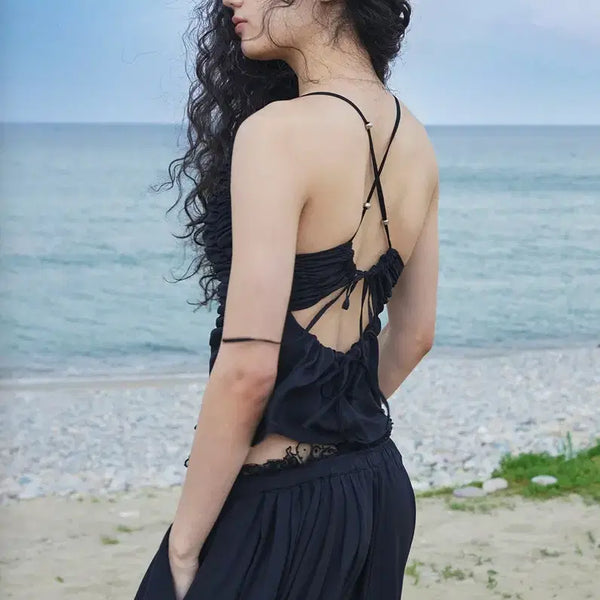 [BUNJANG] Kim Mi Deo Young G Chiffon Shirring Halter Top / 김미더영 홀터탑 새상품 G_CHIFFON SHIRRING HALTER