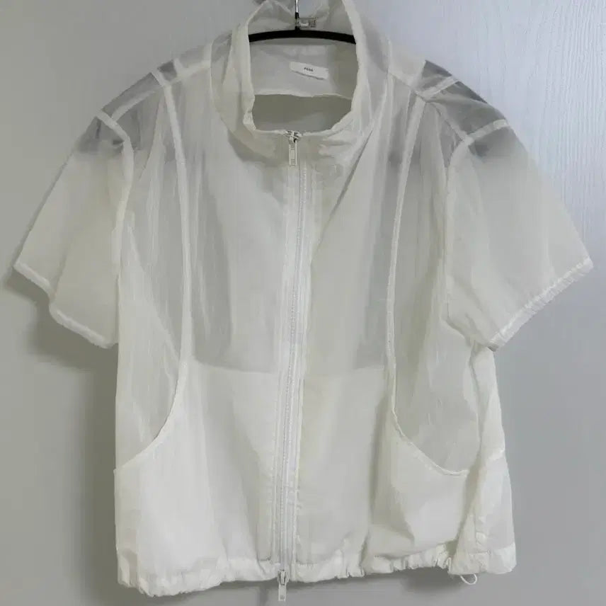 [BUNJANG] Shearling Shear Half-Sleeve Windbreaker Jacket / 시어링 시어 윈드자켓 반소매 바람막이 여름용