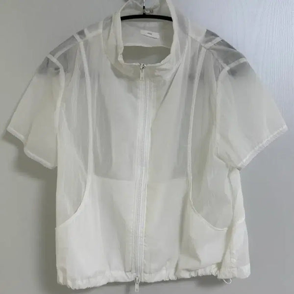 [BUNJANG] Shearling Shear Half-Sleeve Windbreaker Jacket / 시어링 시어 윈드자켓 반소매 바람막이 여름용