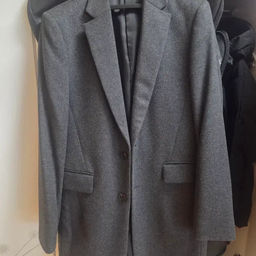 [BUNJANG] Ziozia 100% Cashmere Coat Charcoal Gray / 지오송지오 캐시미어 100% 코트 차콜그레이