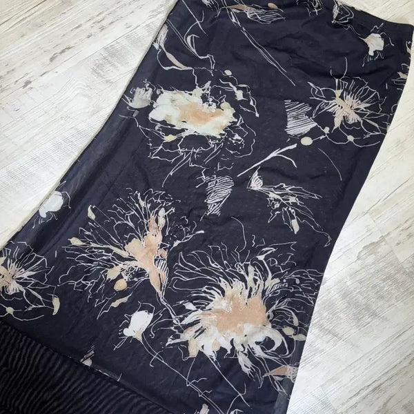 [BUNJANG] Vintage Mesh Chiffon Floral Print Skirt / 빈티지 매쉬 쉬폰 꽃무늬 스커트 휴양지룩