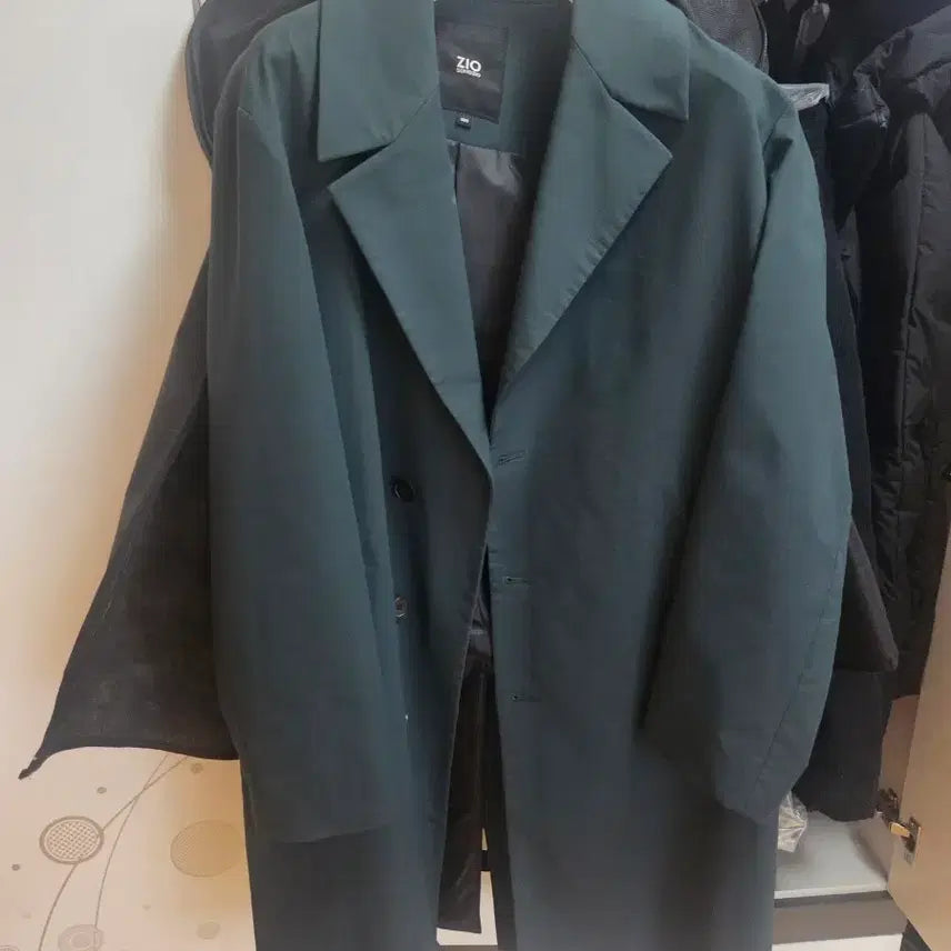 [BUNJANG] Ziozia Trench Coat Dark Green Size 100 / 지오송지오 트렌치코트 짙은 그린 청록 사이즈 100