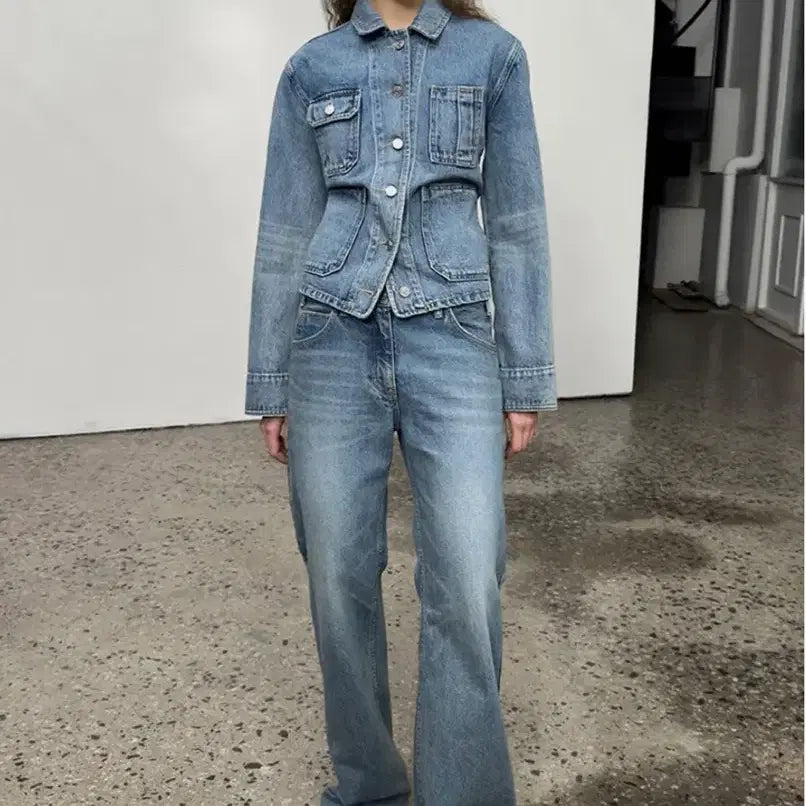 [BUNJANG] Open YY Denim Trucker Jacket / Open yy 오픈와이와이 데님 트러커 TRUCKER 청바지 팬츠