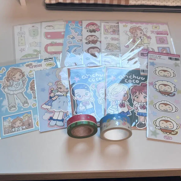 [BUNJANG] Achucoco Sticker & Washi Tape Bundle Set / 아츄코코 스티커,마테 일괄