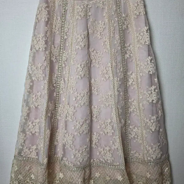 [BUNJANG] It MICHAA Lace Long Skirt Beige / (73-94) 잇미샤  레이스 롱 스커트 베이지