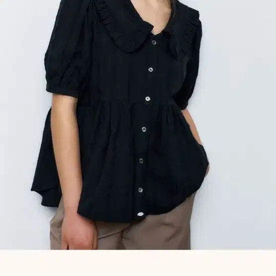 [BUNJANG] Aileen Natural Blouse Black / 에일린 내추럴 블라우스 블랙