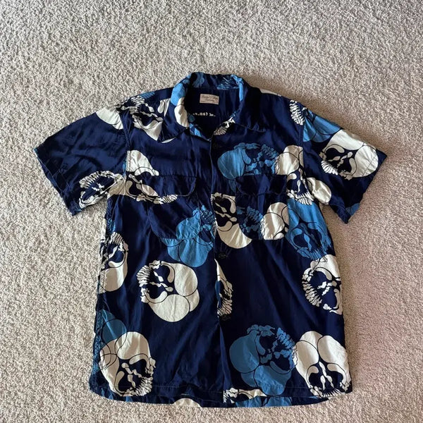 [BUNJANG] ETLAKO Skull Shirt Size 14 1/2 (M) / 엣라코 스컬 셔츠 14 1/2
