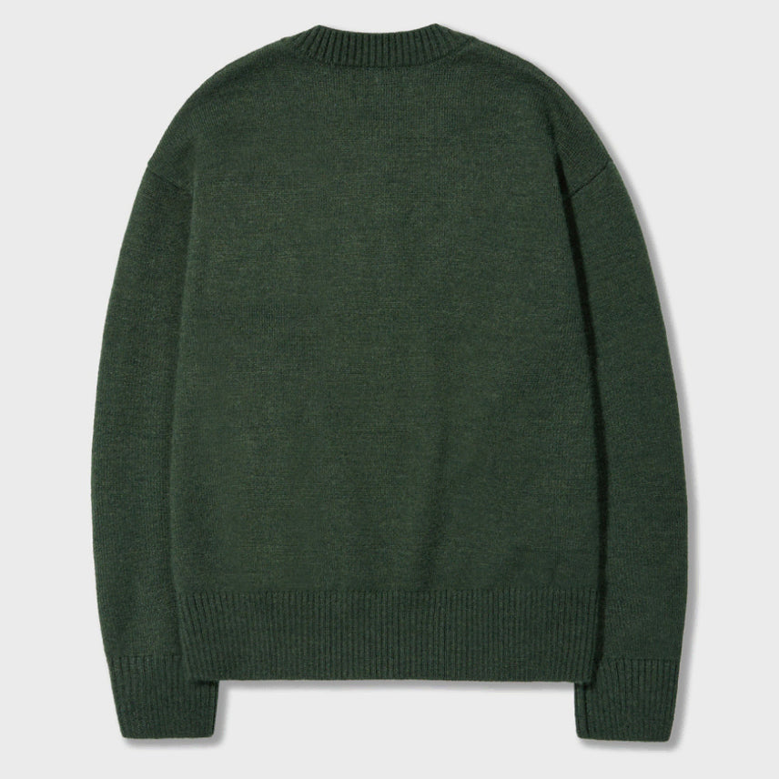 [BUNJANG] AMPIST Essential V-Neck Knit Green L / 암피스트 에센셜 브이넥 니트