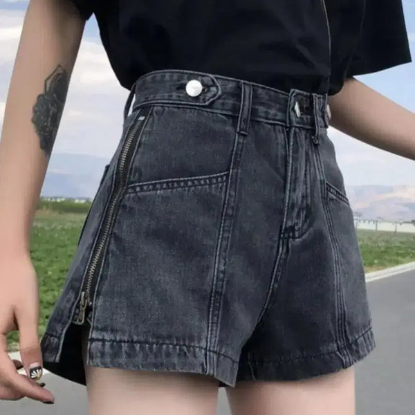 [BUNJANG] High-Waisted Short Denim Shorts / 하이웨스트 숏 팬츠