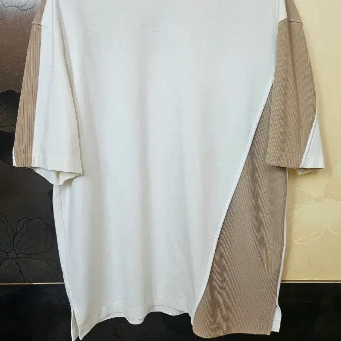 [BUNJANG] System Homme Oversized Color Block Short Sleeve T-Shirt / 시스템옴므 오버핏 반팔 티셔츠 아이보리
