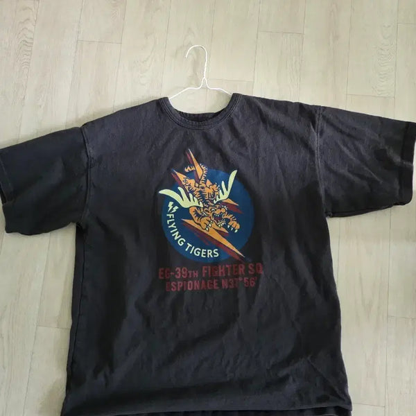 [BUNJANG] Espionage Flying Tigers Heavyweight T-Shirt Black M / 에스피오나지 플라잉 타이거즈 헤비웨이트 티셔츠 블랙 M사이즈