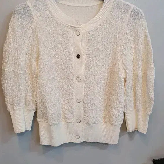 [BUNJANG] SJSJ Embossed Crinkle Blouse Cardigan / SJSJ 엠보 크링클 블라우스가디건 호칭82-94-160