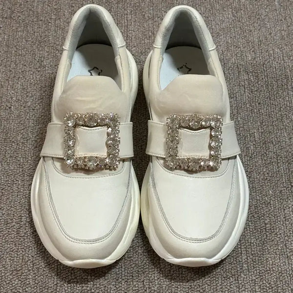 [BUNJANG] Jeweled Platform Slip-On Sneakers - Size 245 / 보석 슬립온 키높이 스니커즈 245