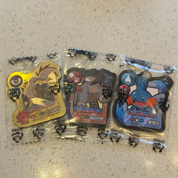 [BUNJANG] Pokemon Choco Chip Cookie Magnet Set (Darkrai, Terrakion, Mudkip) / 포켓몬 초코칩쿠키 마그넷 (다크라이, 테라키온, 물짱이)