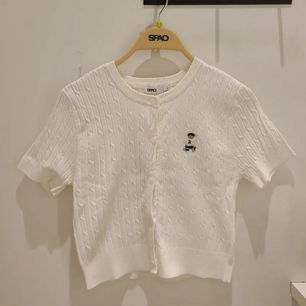 [BUNJANG] Spao Woody Cable Crop Cardigan L / 스파오 우디 케이블 크롭 가디건 L