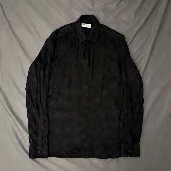 [BUNJANG] Saint Laurent 22SS Checkerboard Silk Shirt / 생로랑 22ss 체커보드 실크 셔츠