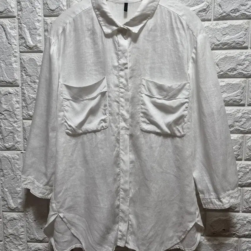 [BUNJANG] Benetton Linen Shirt White Size 66 / 베네통 린넨 셔츠 화이트66