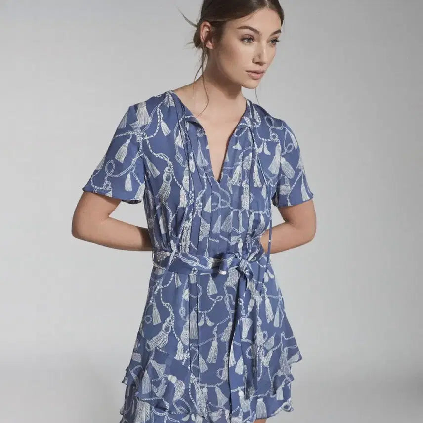[BUNJANG] REISS Charlie Tassel Print Dress / 리스 REISS 찰리 태슬 프린트 원피스