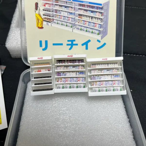 [BUNJANG] 1/64 Convenience Store Diorama Milk Display Shelf Miniature / 1/64 편의점 디오라마 우유 진열대 냉장고 미니어처 토이