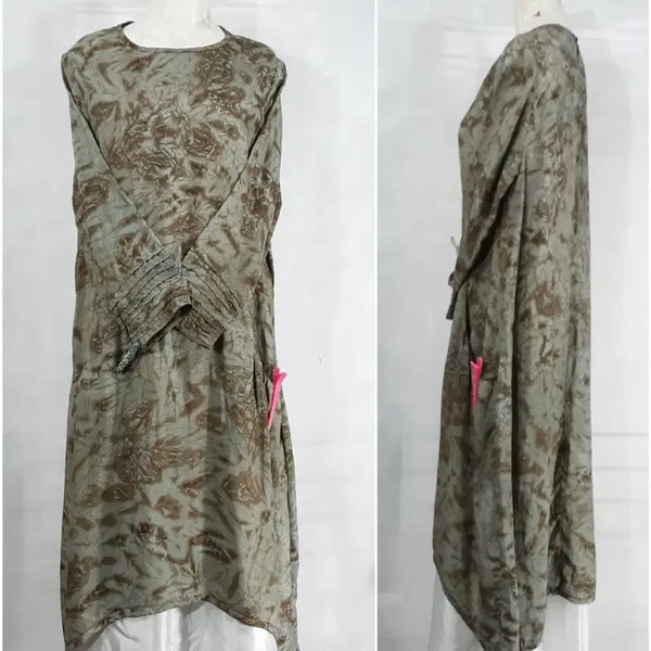 [BUNJANG] Natural Dyed Inken Dress - Full Length / 공방/천연염색/ 인견원피스 / 항아리 가오리 /통통77정88/기장110