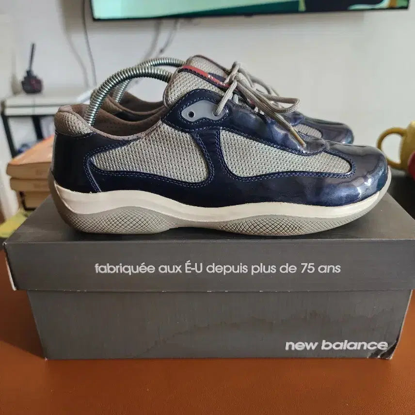 [BUNJANG] Prada America's Cup Shiny Navy Women's Shoes Size 260 (EU 39) / 프라다 아메리카컵 유광 네이비 우먼 260 EU 39 사이즈
