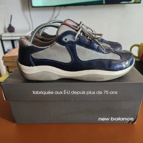 [BUNJANG] Prada America's Cup Shiny Navy Women's Shoes Size 260 (EU 39) / 프라다 아메리카컵 유광 네이비 우먼 260 EU 39 사이즈