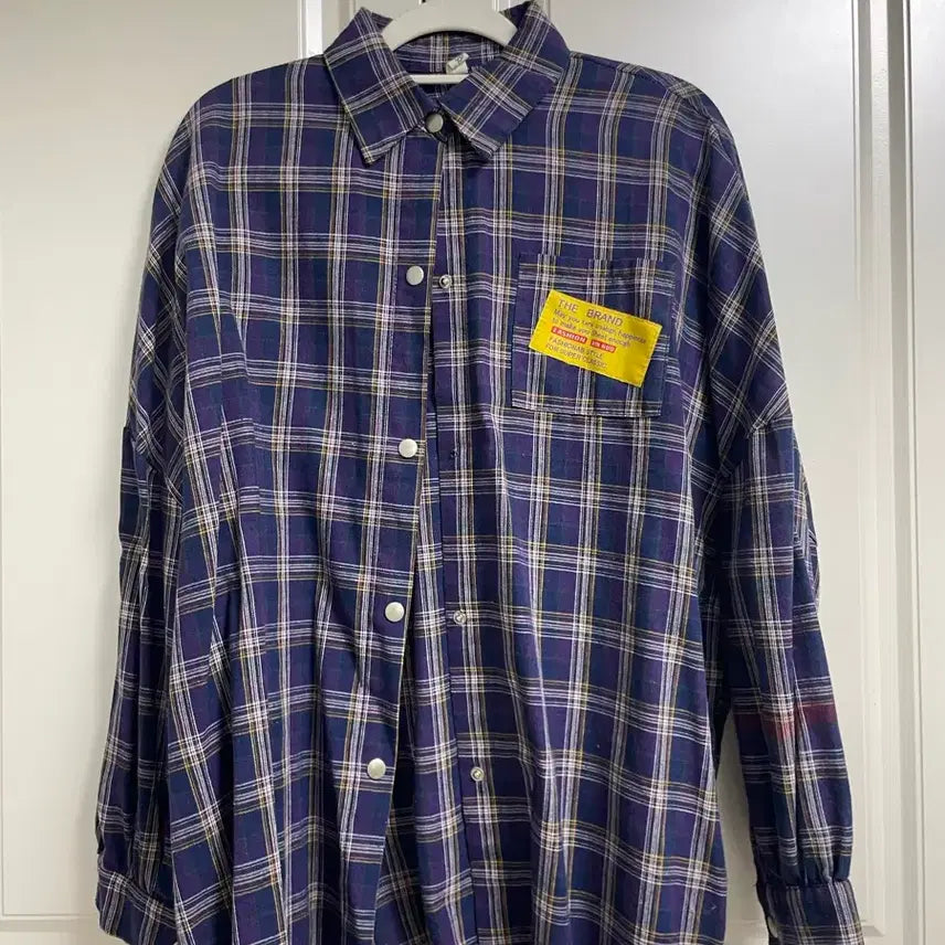[BUNJANG] Purple Check Oversized Shirt / 오버핏 보라체크 셔츠 남방