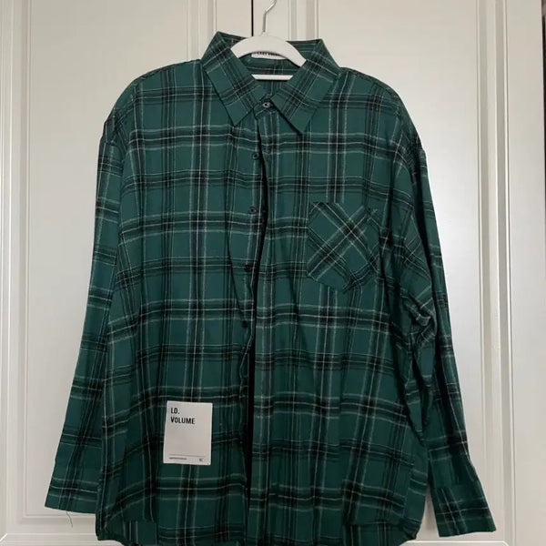 [BUNJANG] Oversized Green Checkered Shirt / 오버핏 초록체크 셔츠 남방
