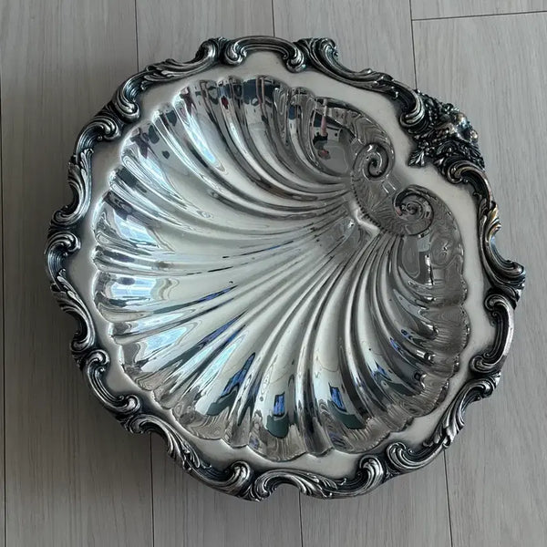 [BUNJANG] Vintage Silver Shell Plate Tray / 빈티지 실버 쉘 플레이트 #할인