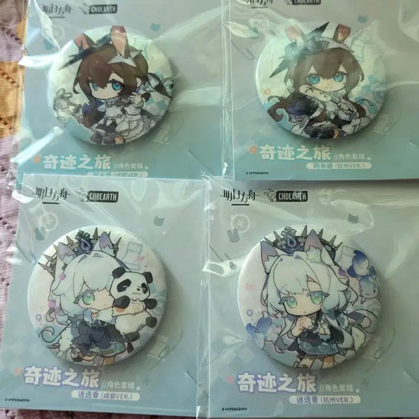 [BUNJANG] Arknights Amiya & Rosmontis SD New Illustration Can Badges Bundle Set / 명일방주 아미야&로즈몬티스 캔뱃지 판메