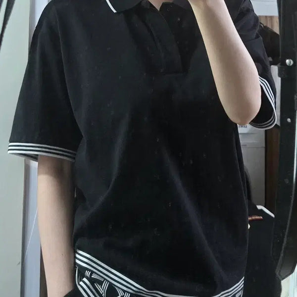 [BUNJANG] Kenzo Black Logo Polo T-Shirt / 겐조 반팔 카라티 블랙