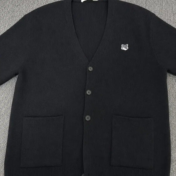 [BUNJANG] Maison Kitsuné Fox Head Cardigan Black/Grey / 메종키츠네 폭스헤드 가디건 블랙 그레이 헤드