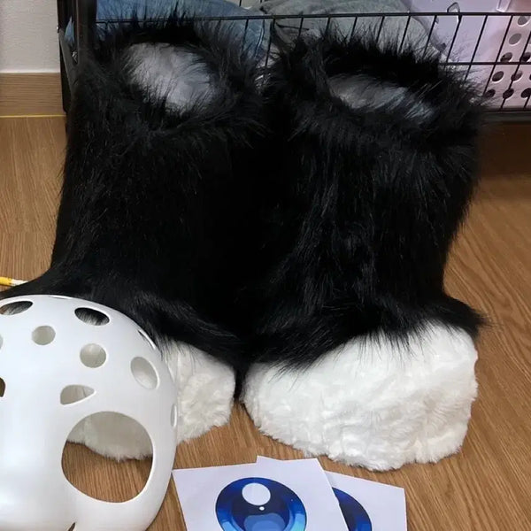 [BUNJANG] Full Suit Foot Cover Black/White / 퍼슈트 발 풋커버 블랙 화이트