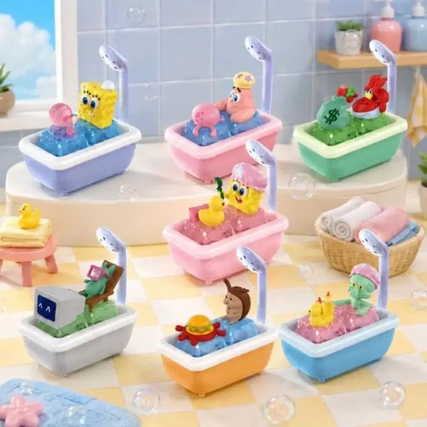 [BUNJANG] SpongeBob Bathtub Keycap Keyring - SpongeBob, Patrick / 스폰지밥 욕조 키캡 키링 - 스폰지밥, 뚱이