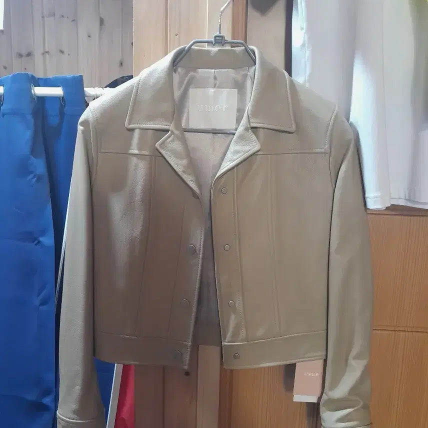 [BUNJANG] YUMER Real Leather Jacket (Beige, Size S) / 유메르 여성 리얼가죽 자켓 S 새상품