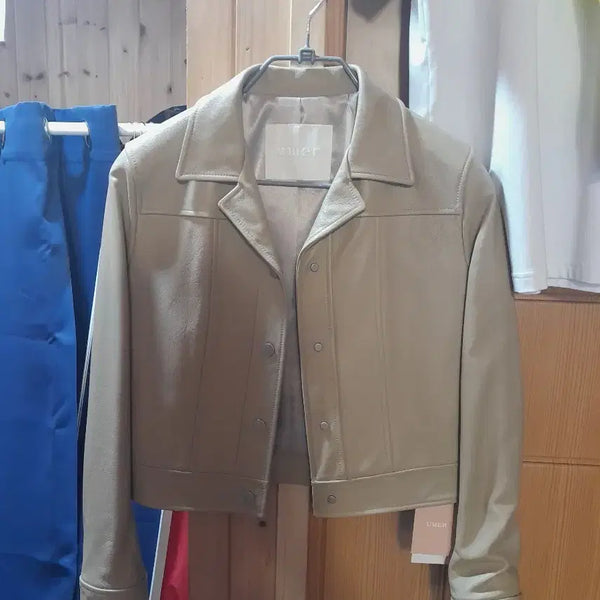 [BUNJANG] YUMER Real Leather Jacket (Beige, Size S) / 유메르 여성 리얼가죽 자켓 S 새상품