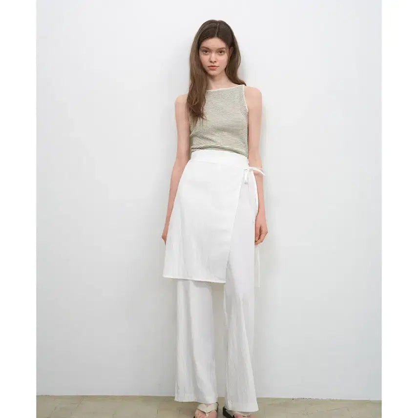 [BUNJANG] Wednesday Oasis Daisy Layered Wrap Skirt Pants / 웬즈데이오아시스 데이지 레이어드 랩 스커트 팬츠