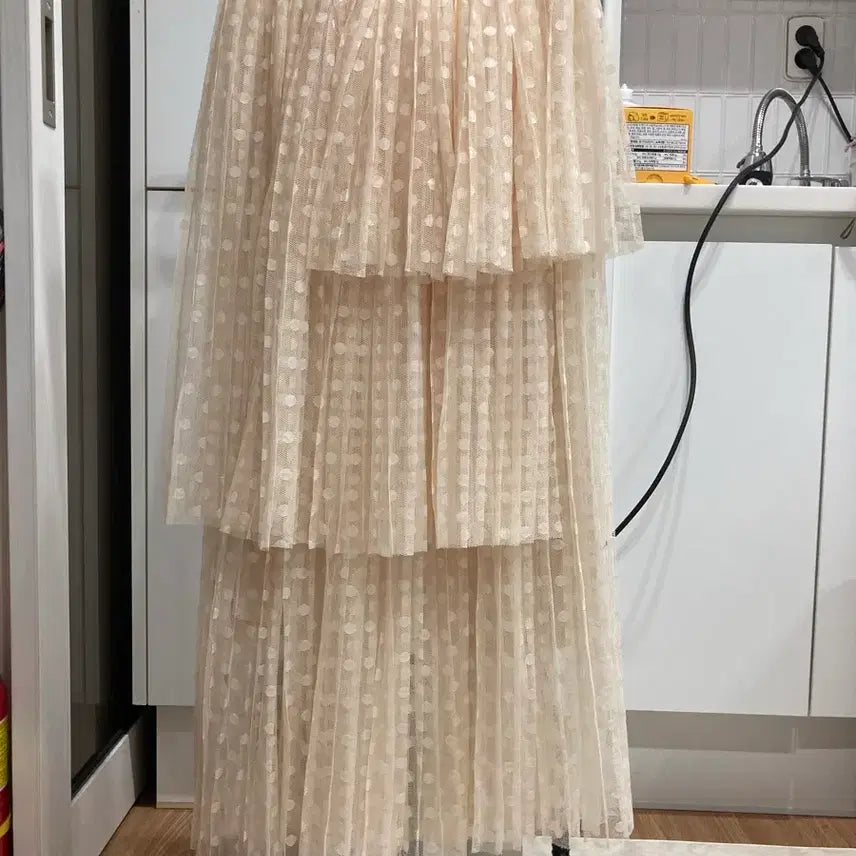 [BUNJANG] FRAPBOIS Dot Ruffle Long Skirt / FRAPBOIS 도트 캉캉 롱스커트