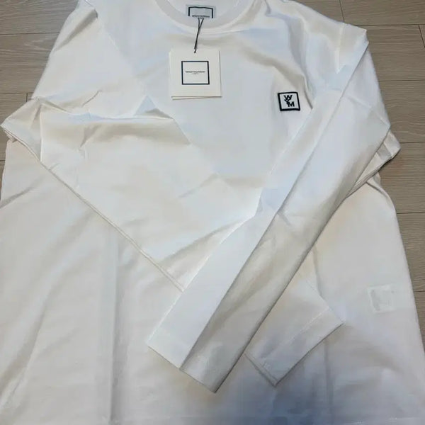 [BUNJANG] Wooyoungmi White Long Sleeve Patch Detail T-shirt Size 46 / 우영미 롱슬리브