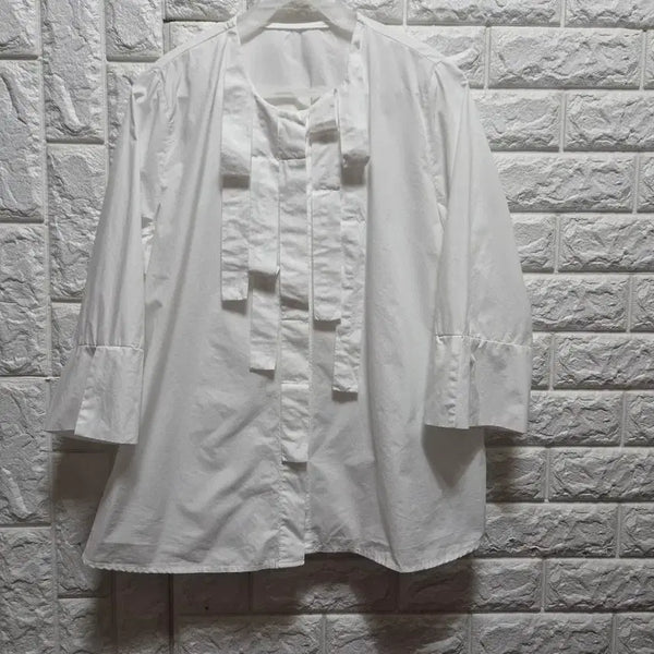 [BUNJANG] JEPYEONG J-ROUTE 100% Cotton White Blouse / 제평 제이루트 면100 화이트 블라우스