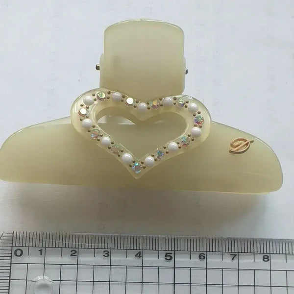 [BUNJANG] Jean Paul Clarisse Heart Cubic Pearl Hair Clip / 프랑스 장폴 클라리쎄 집게핀