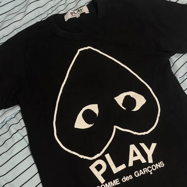 [BUNJANG] Comme des Garçons PLAY Black Heart Logo Short Sleeve T-Shirt / 플레이 꼼데가르송 하트 로고 반팔 티셔츠 블랙